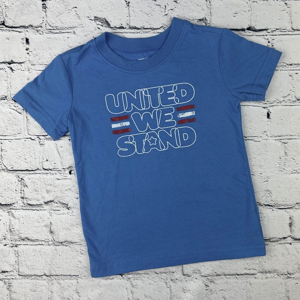 Jumping Beans Softest Tee Light Blue "United We Stand" T-Shirt Size 2T